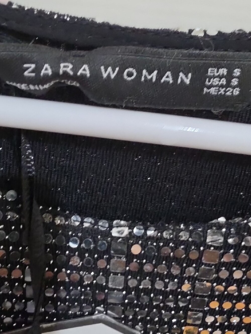 Zara Silver Sequin Knot Cutout Mini Dress - Long Sleeve Party Statement - Size S - Picture 5 of 6